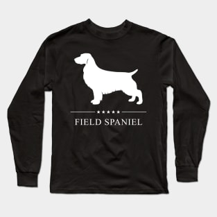 Field Spaniel Dog White Silhouette Long Sleeve T-Shirt